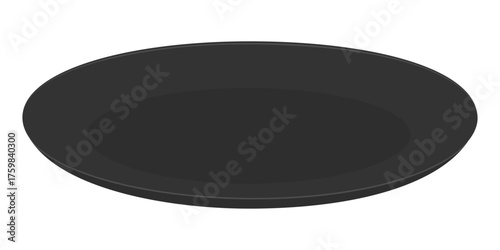Black Empty Presentation Plate template Various Ingredients or Breakfast, lunch and dinner Template