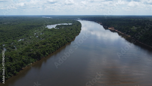 Fishing in amazon rainforest