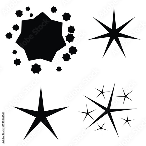 Hand Drawn Sparkle and Star Shapes Collection