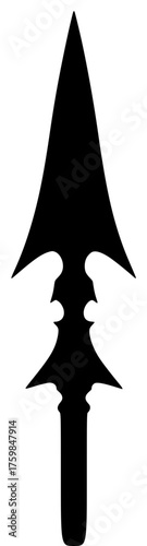 spear on a transparent background, black, silhouette, sword 
