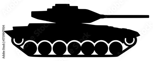 tank on a transparent background, black, icon, silhouette, tank 