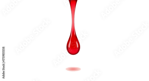 red glossy varnish dripping texture isolated on white background
