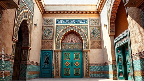 Colorful Moroccan Door, Vibrant Architecture, Exotic Entryway