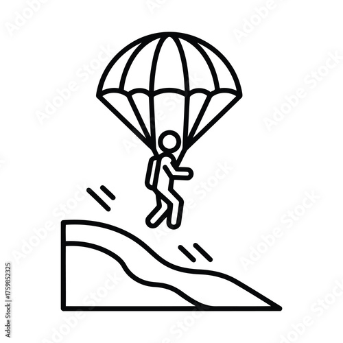 A person is skydiving with a parachute