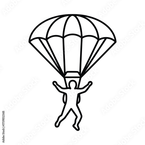 Illustration of a skydiver with a parachute