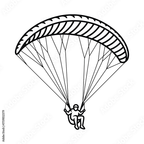 Illustration of a paraglider with a pilot