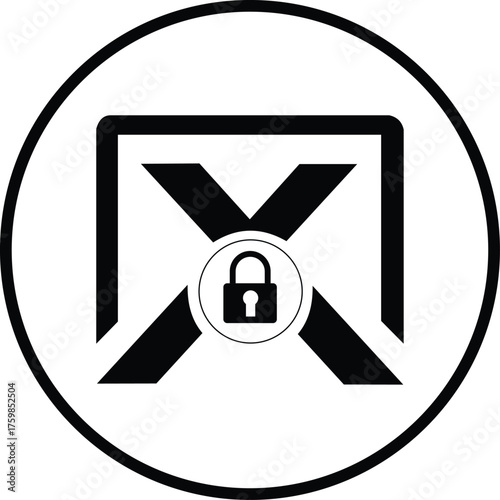 Secure Mail Lock Icon – Email Privacy Protection Vector Illustration