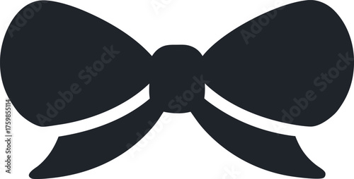 Plain Bow Knot Silhouette Icon Vector