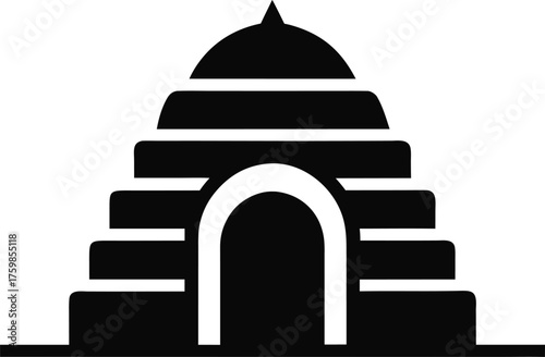 Minimalist Beehive Entrance Silhouette Vector