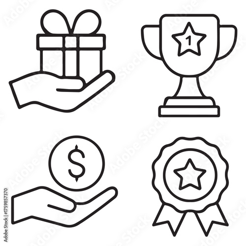 Exclusive benefit, prize, incentive, reward icon vector