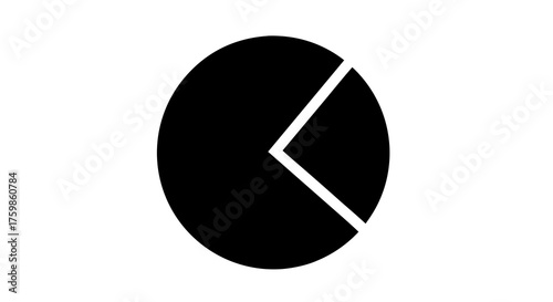 ector SVG pie chart slice illustration in solid black, designed for seamless integration into digital interfaces, annual reports, or startup pitch decks; supports easy color customization