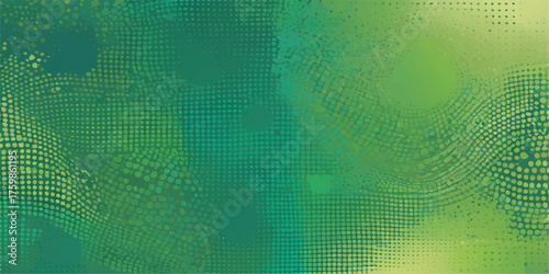Abstract blue and green digital technology pattern backgrounds with vector lines, dots, and grid for modern business design