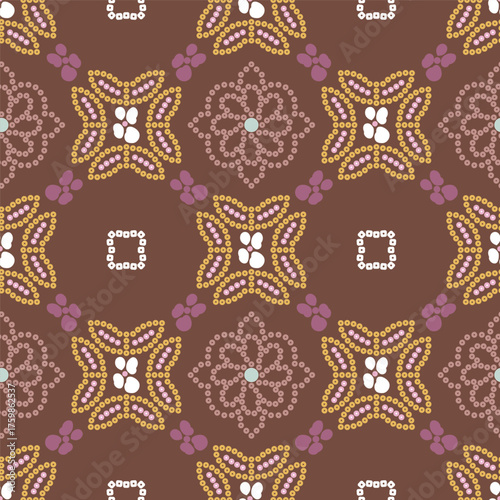 seamless decorative geometric patoda Bandhani pattern on muster 