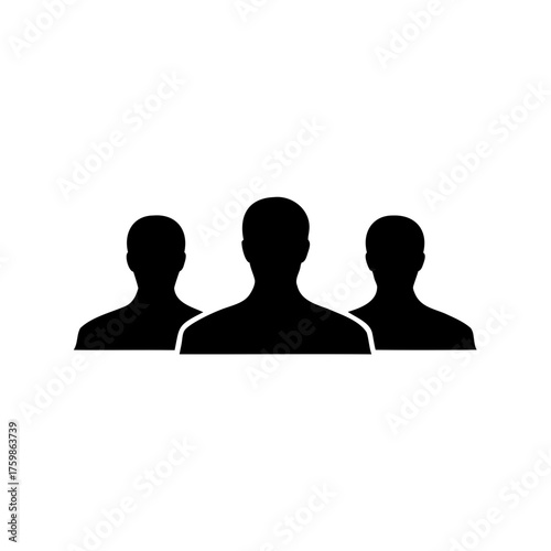 Three silhouettes of people standing side by side represent group dynamics
