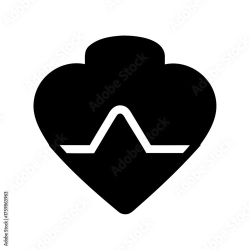 Stylized heart shape with a waveform indicating vitality and well being