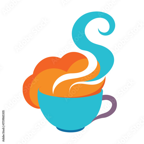 Teacup Swirling Abstract Steam