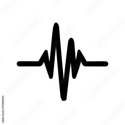 Stylized representation of a seismic wave, indicating motion and geological activity