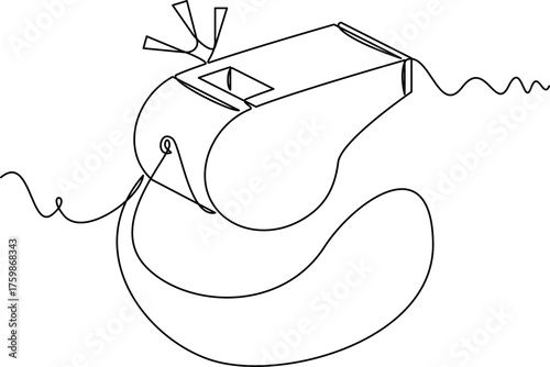 Whistle vector illustration. line art, one continuous line, simple, hand drawn and sketch style. for icons, symbols, signs or logos. PNG