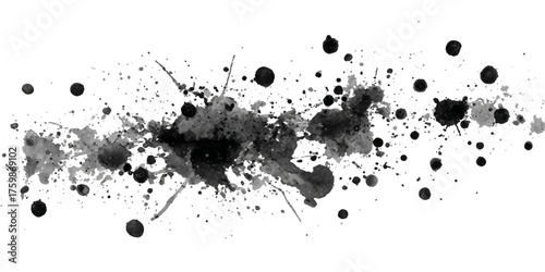 Ink splashes stencil very detailed collection. High quality manually traced. Retro grunge banners set	