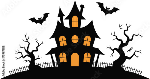 A big bundle of halloween haunted house silhouette 