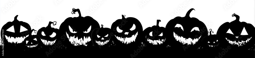 Fototapeta premium Silhouette Pumpkins for Halloween Decorations