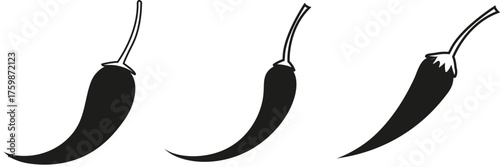 Black peppers with white stems