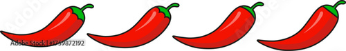 Red chili pepper on white background