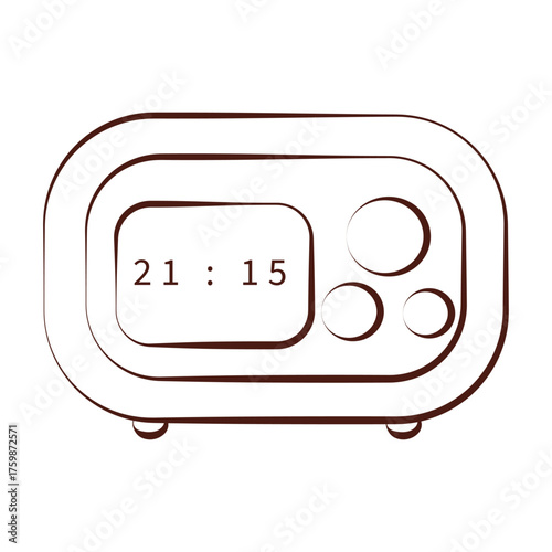 Digital Clock Outline