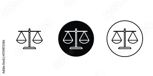 Balance scale icon. Scales icon, libra line sign vector eps10.