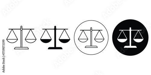 Balance scale icon. Scales icon, libra line sign vector eps10.