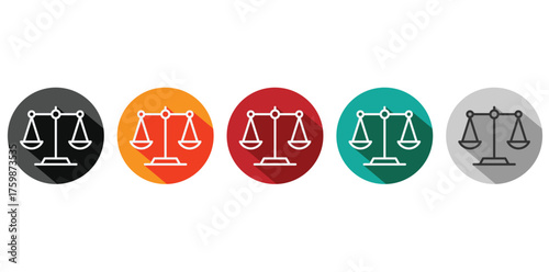 Balance scale icon. Scales icon, libra line sign vector eps10.