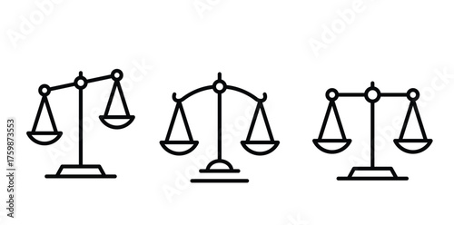 Balance scale icon. Scales icon, libra line sign vector eps10.