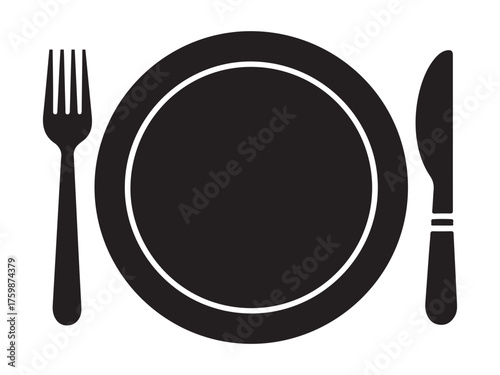 Healthy meal plan plate with food portions silhouette