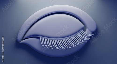 Dreamy eye with long lashes in calming blue tones evokes peace, relaxation, and beauty, suitable for spa, beauty, or wellness products ads
