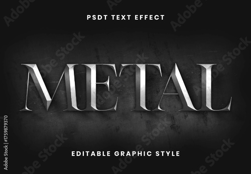 Silver Cinematic Metal Text Effect Steel Beveled Shiny Font