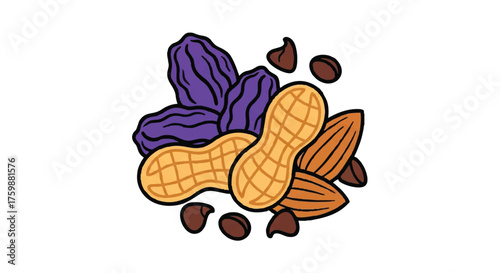 Trail mix outline icon vector