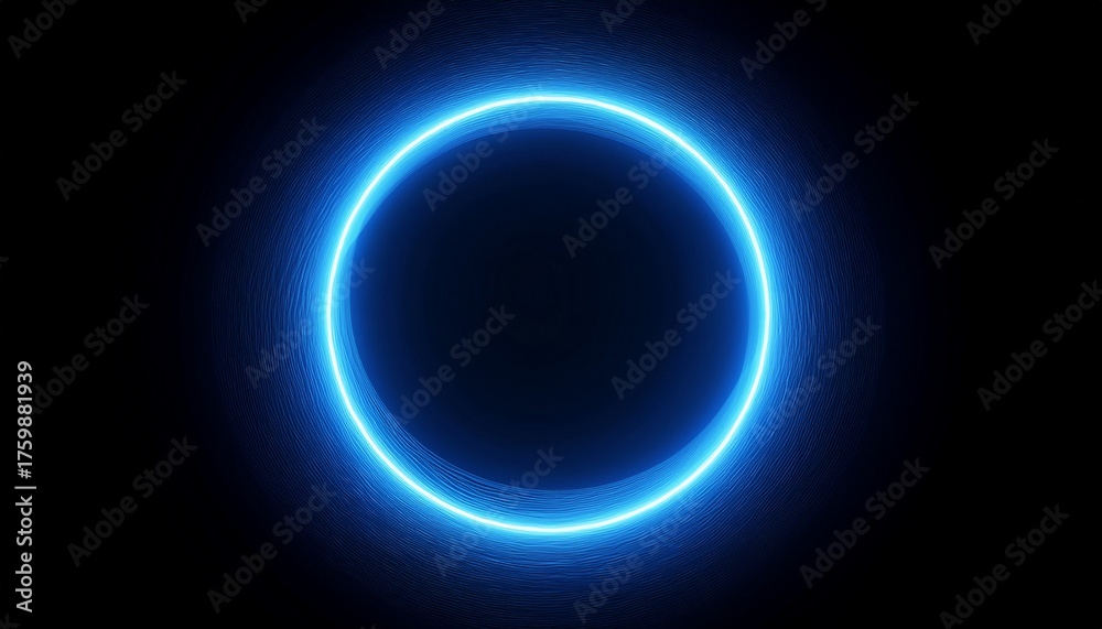 Obraz premium glowing blue circle light effect on black background 1
