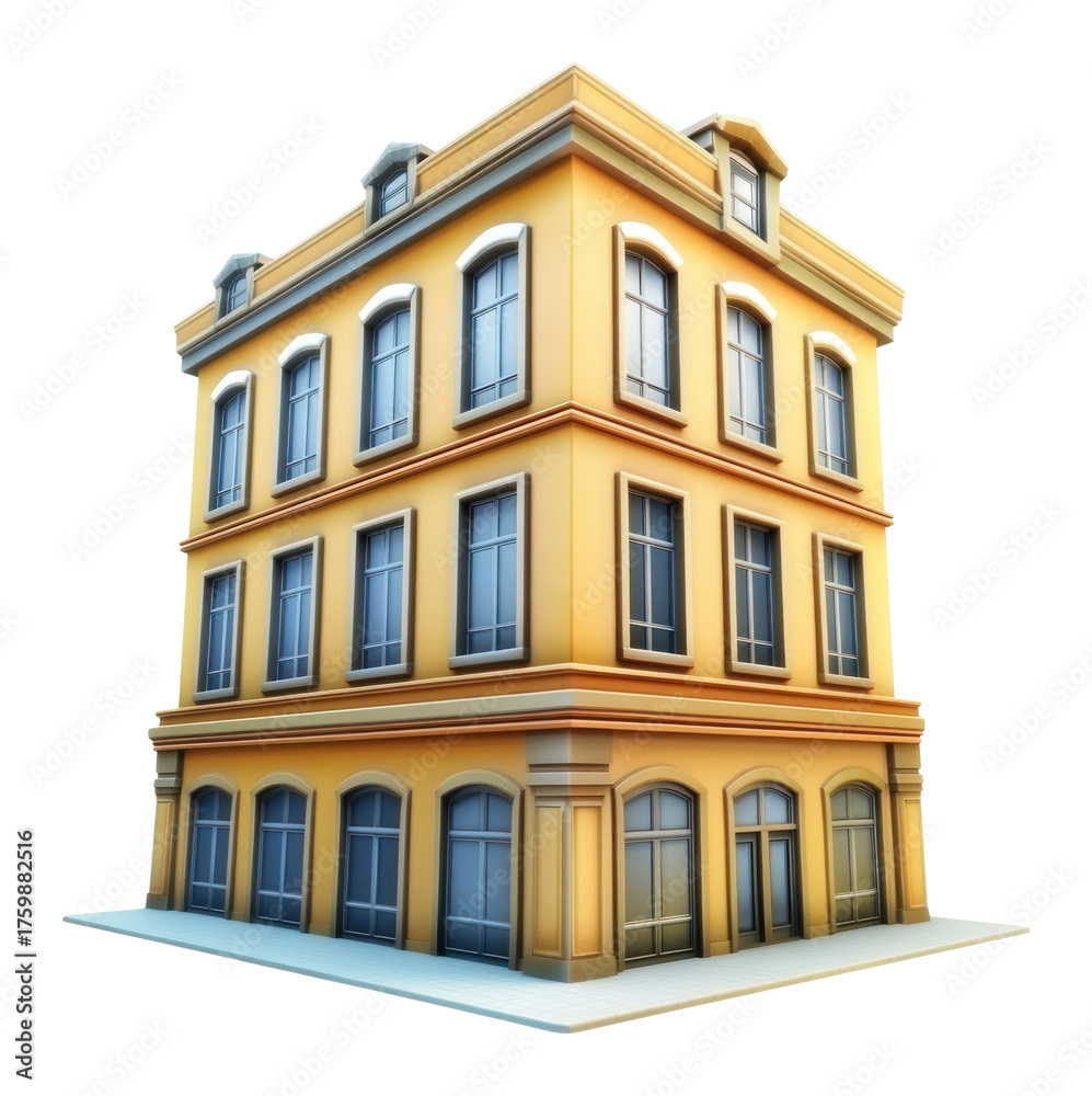 Fototapeta premium PNG Bulding model architecture building corner.