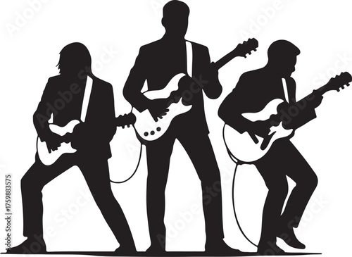 Music band performing silhouette background design