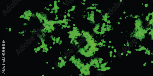 Snowflakes on dark background. white icy snowflakes isolated on green background, natural background. green crystalline powder on a black background.Black and green grunge. Monochrome Grunge Pattern.