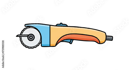 Fabric cutting rotary tool outline icon vector