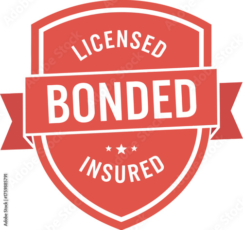 Licensed bonded insured shield stamp design vector illustration