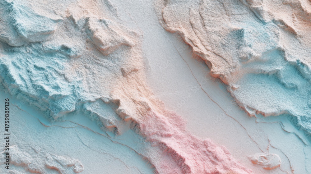Naklejka premium Soft Blue and Pink Sand Texture with Gorgeous Top View Details Highlighting Natural Hues and Patterns