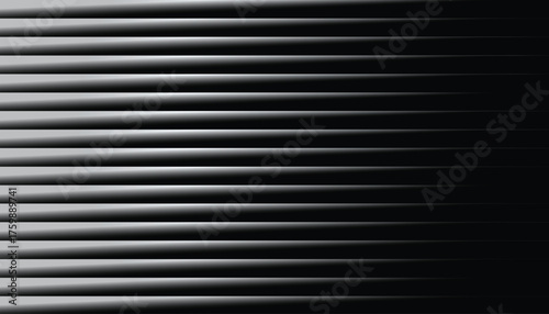 Abstract black and gray horizontal stripes background with metallic gradient and ribbed texture; modern minimal backdrop for banners, wallpapers, headers, tech and corporate design