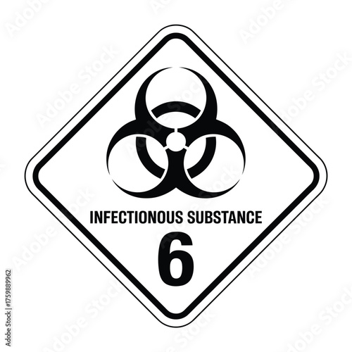 Biohazard infectious substance hazard symbol class 6