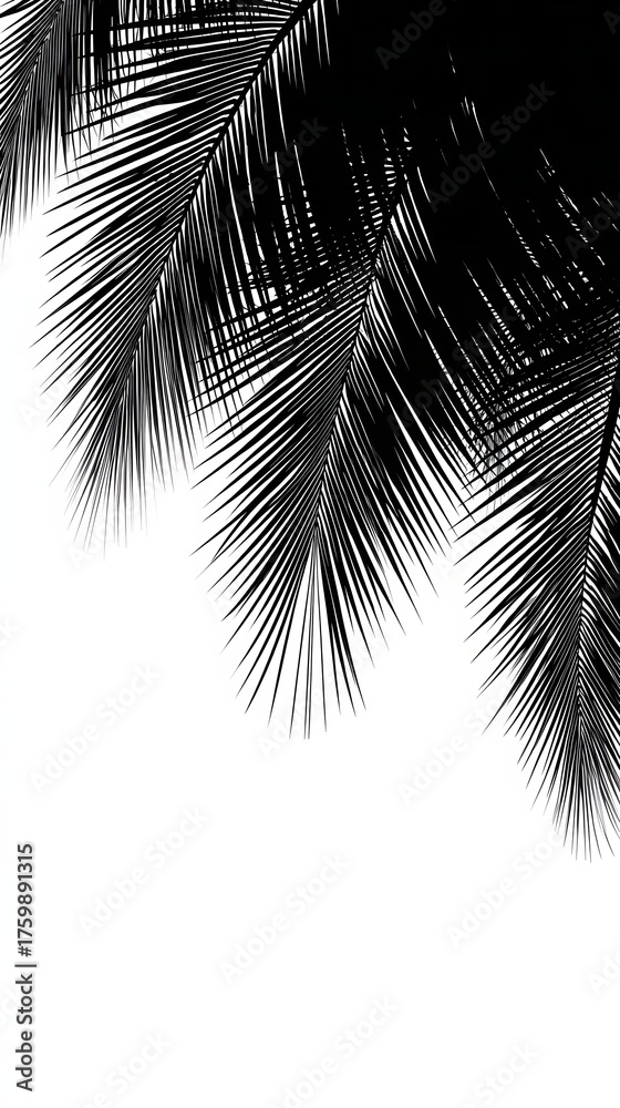 Obraz premium Large green palm leaves form a tropical nature background foliage