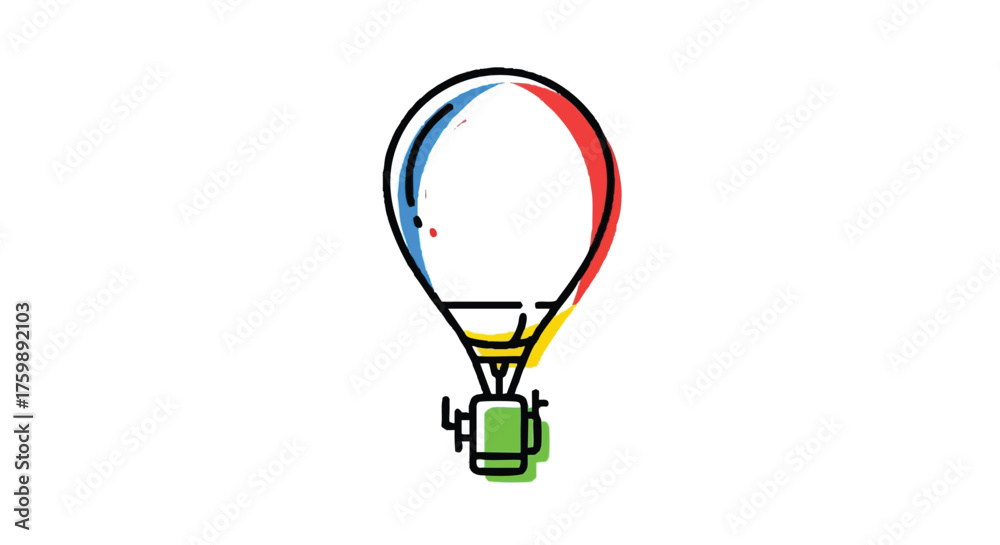 Obraz premium Weather balloon outline icon vector