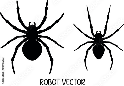 spider silhouette vector, halloween spider black symbol
