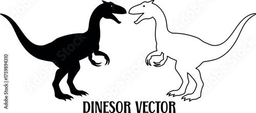 dinosaur black silhouette vector, dinosaur outline art, dinosaur line art