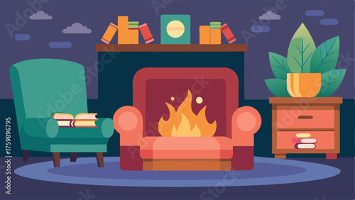A cozy fireplace with a few armchairs and a sofa nearby perfect for curling up with a book on a chilly day.